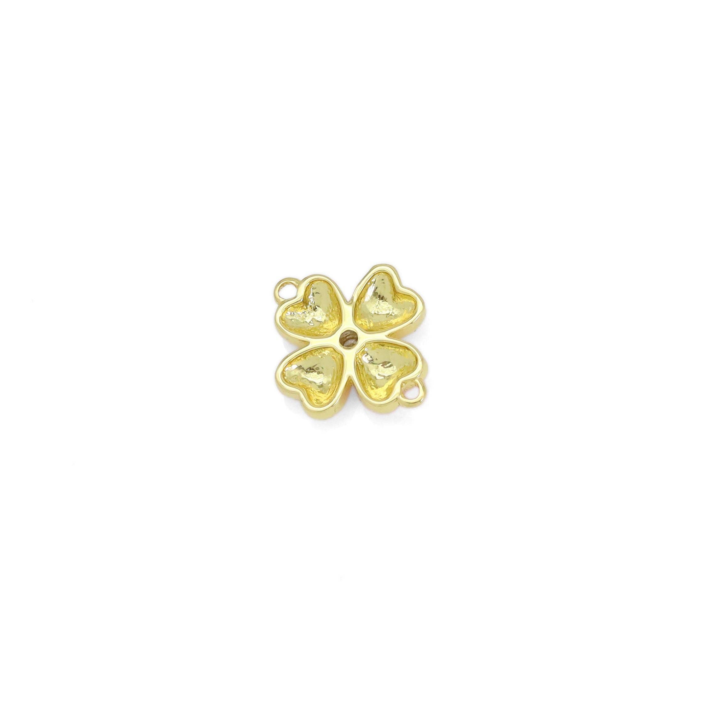 Dual Color Colorful Enamel Clover Connector Charm/Necklace, Sku#Y914