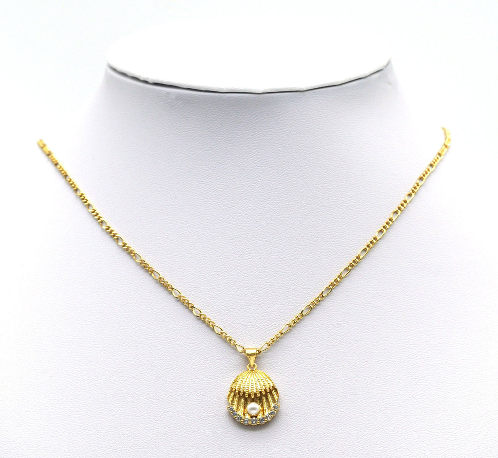 CZ Pearl on Shell Charm, Sku#LK642