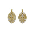 Diamond Cross Oval Charm, Sku#LX178