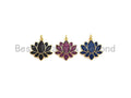 Colorful CZ Micro Pave Lotus Flower Pendant, X144/Z572