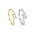 Gold Silver Baguette CZ Wrap Adjustable Bracelet, Sku#LX371