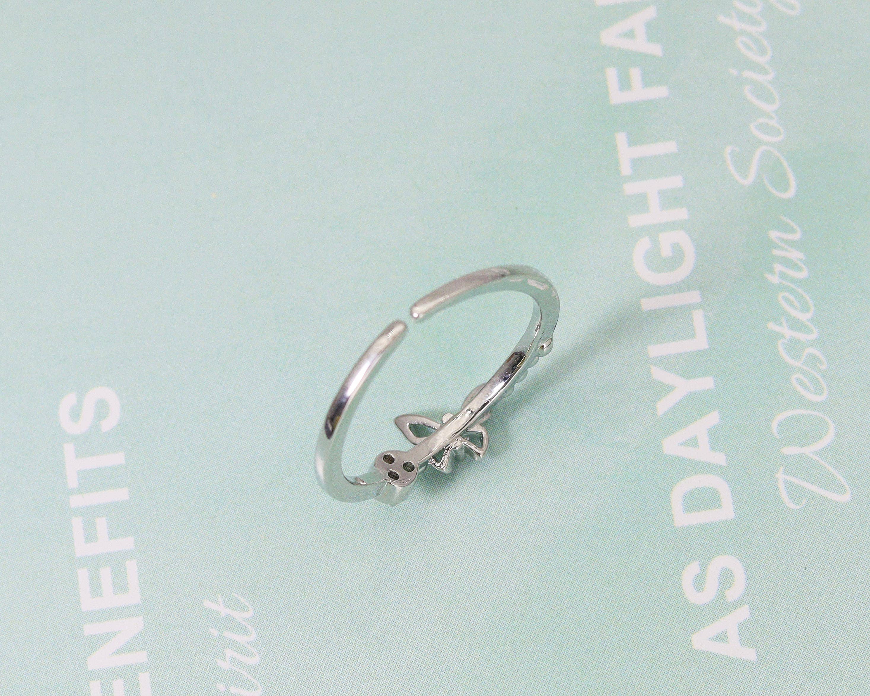 CZ Butterfly Adjustable Ring, Sku#B168