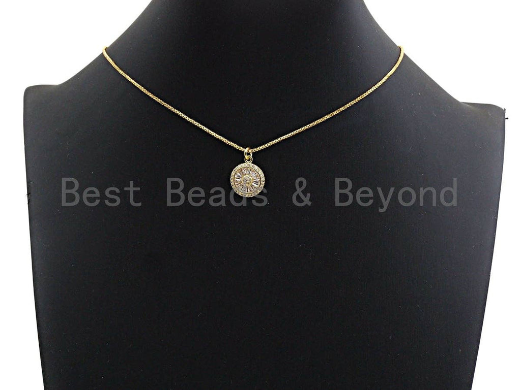 CZ Micro Pave Round Coin Shaped Pendant/Charm, Cubic Zirconia Pendant Charm,14x17mm,sku#Z526