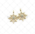 CZ Micro Pave North Star Shape Pendant, 18K Gold Filled Star Charm, Necklace Bracelet Charm Pendant, 25x21mm,Sku#LK496