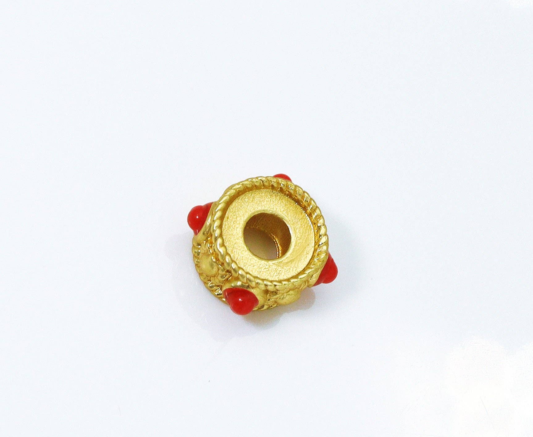 5pc, Gold Enamel Wheel Spacer Beads, Sku#LX21