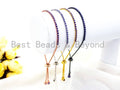 New Style Adjustable Bracelet, Puple CZ Pave Stud Bracelet ,SKU#P49