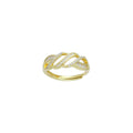 Baguette CZ Twisted wave line Adjustable Ring, Sku#LD594