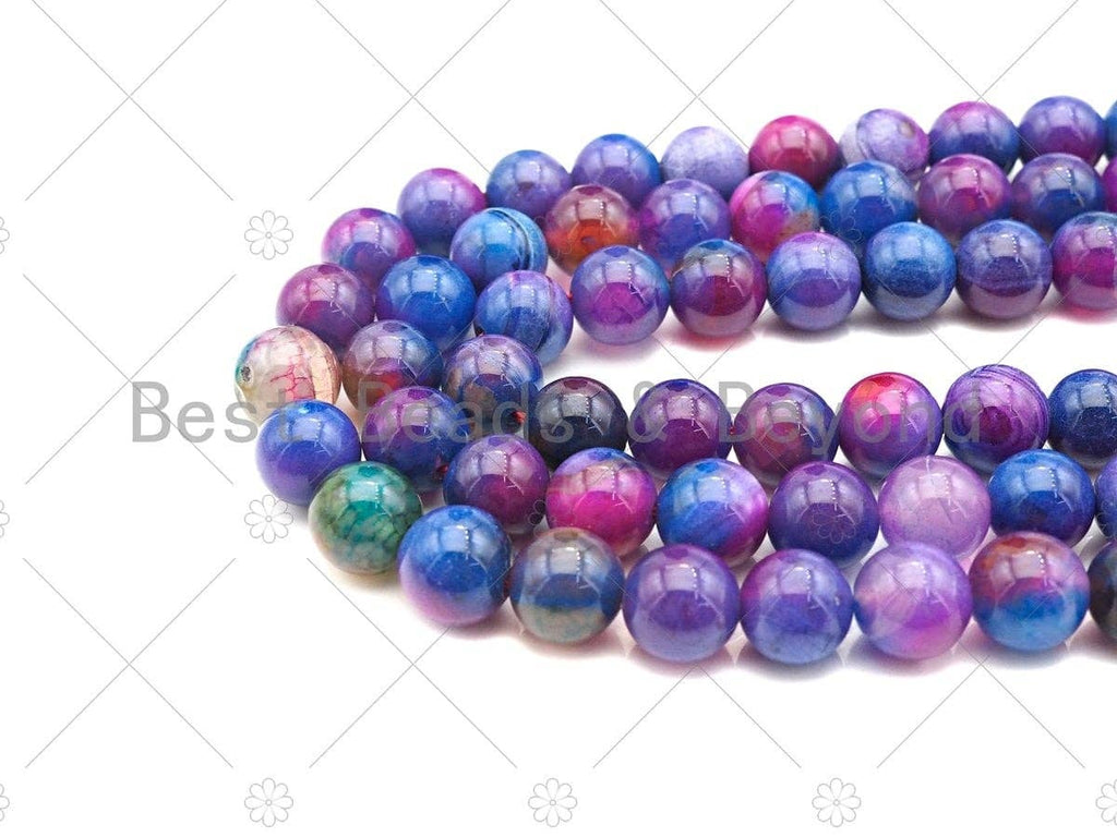 NEW Galaxy color Natural Smooth Agate Beads, 15.5" Full Strand, sku#UA193c