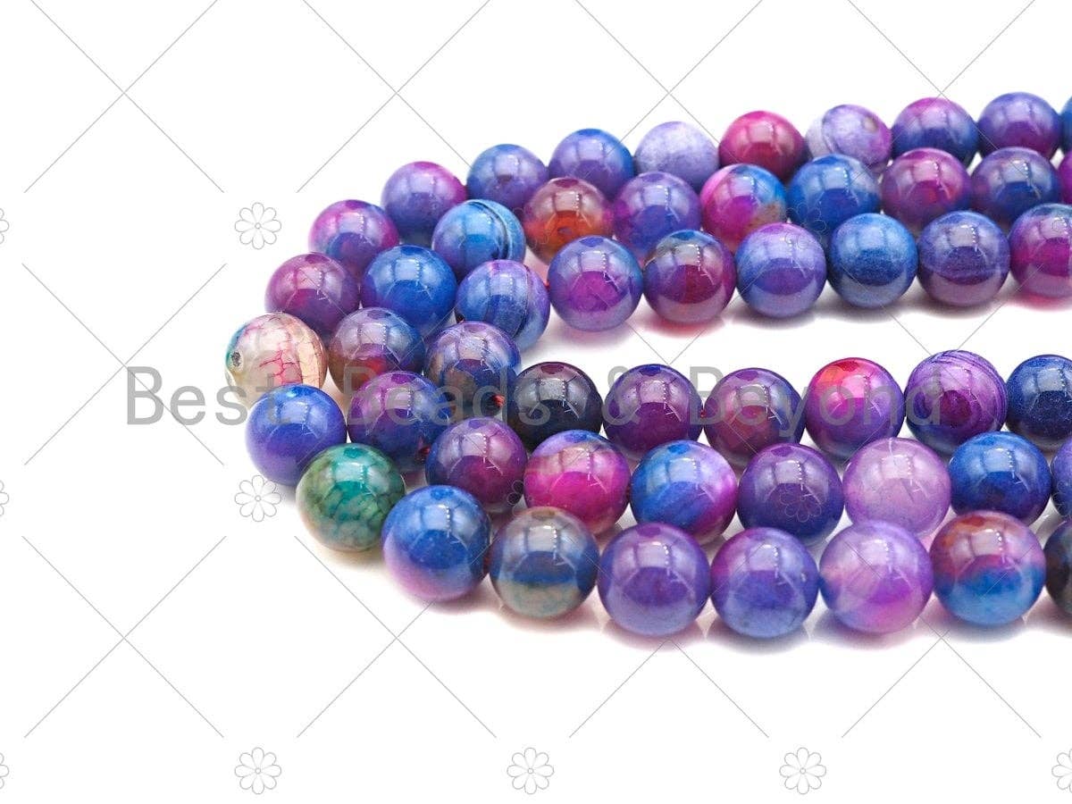 NEW Galaxy color Natural Smooth Agate Beads, 15.5" Full Strand, sku#UA193c