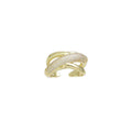 Clear CZ Chunky Cross Adjustable Ring, Sku#Y936