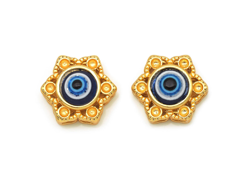Evil Eye Hexagram Spacer Charm beads, Sku#LX12