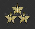 Gold Filled CZ Micro Pave Butterfly Shape Pendant, 18K Gold Filled Butterfly Charm, Necklace Bracelet Charm Pendant,28x23mm,Sku#LD92