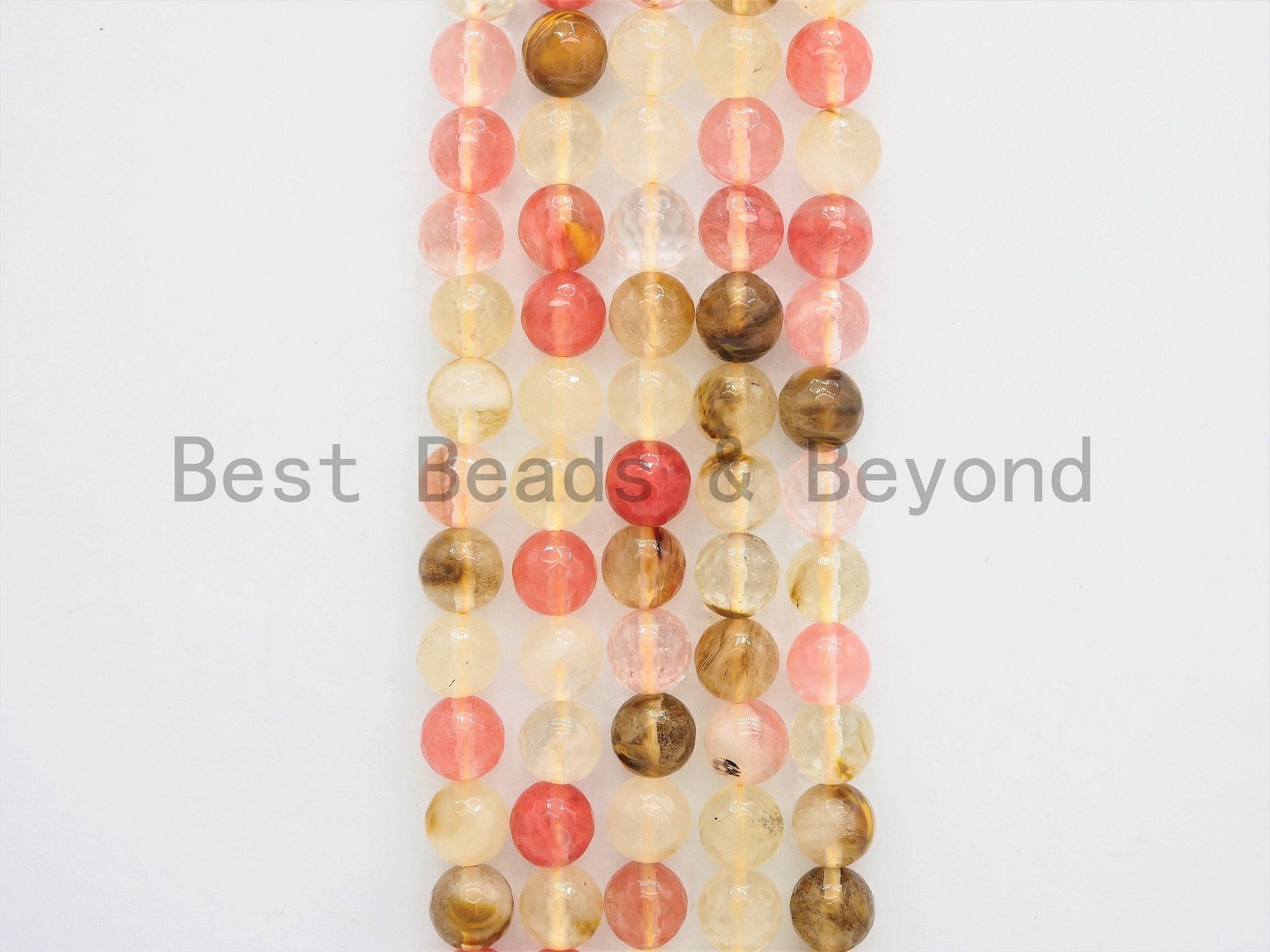 Gorgeous Strawberry Quartz Faceted Round Beads, SKU#U389