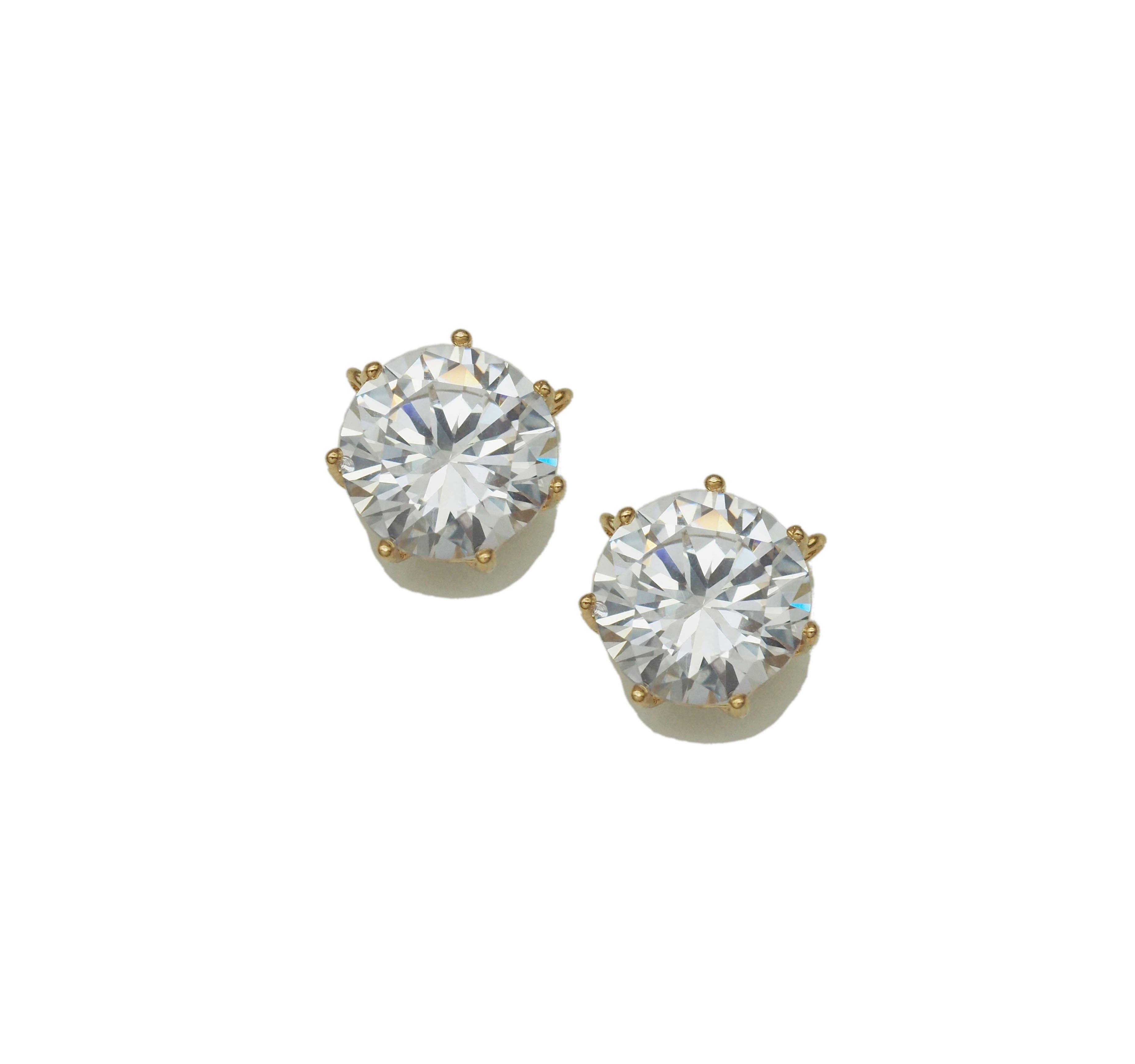 Gold Big CZ Round Connector Charm Beads, Sku#ZX93