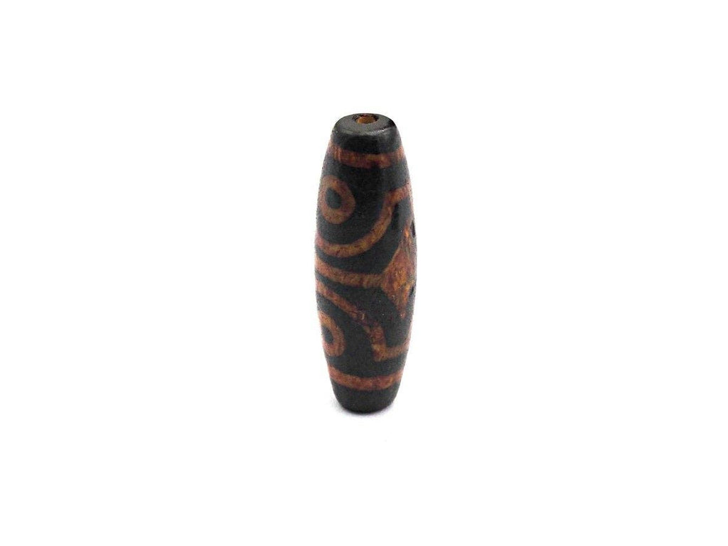 Natural Tibetan Agate Long Oval Shape Beads, Black Brown Dzi beads, Barrel Agate Beads, 10X30mm, sku#U560