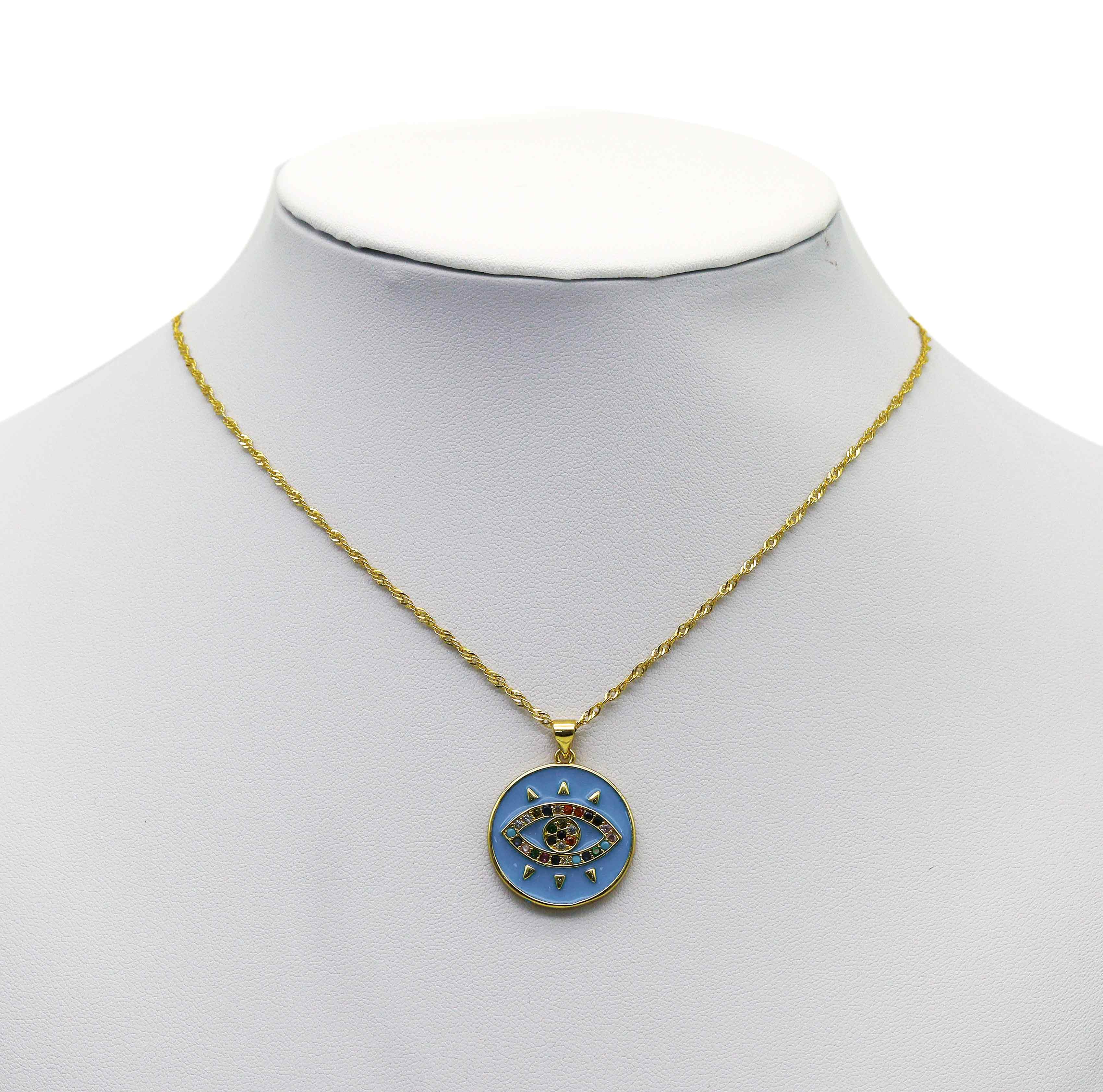 18K Gold Dainty Singapore Chain Necklace, DNA Gold Chain Necklace, sku#EF151