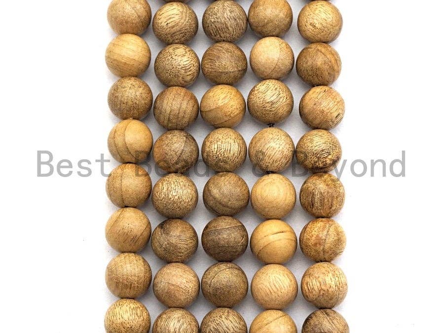 Natural Smooth Round Wood beads, 6mm/8mm/10mm/12mm Natural Yellow Wood beads, Natural  Wood Grain Beads, 15.5inch strand,SKU#U466