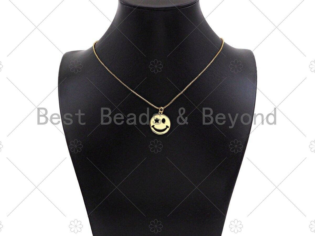 Dainty Gold/Silver Smiley Cute Face Shape Pendant/Charm, Smiley Face Medallion Charm,Necklace Bracelet Charm Pendant,20x18mm, Sku#LK241