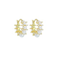 Graduate White Pearl CZ Hoop Earrings, Sku#LD635