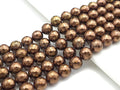 Natural Mother of Pearl Copper Color Round Faceted beads, 6mm/8mm/10mm/12mm MOP Beads, 15.5inch strand, SKU#T136C