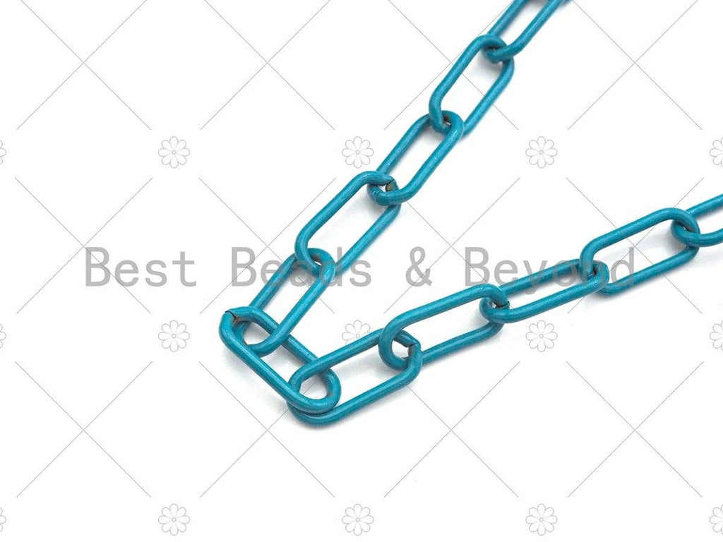 NEW!!! 8x17mm Enamel Paper Clip Chain by Yard, Enamel Pop Chain, Paper clip Enamel Metal Necklace, Wholesale Enamel Chain, sku#E531