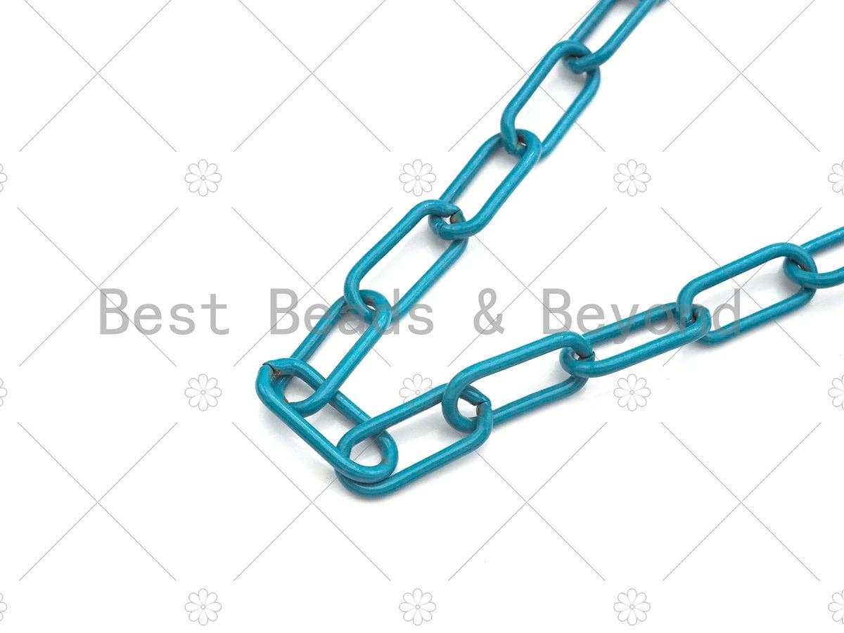 NEW!!! 8x17mm Enamel Paper Clip Chain by Yard, Enamel Pop Chain, Paper clip Enamel Metal Necklace, Wholesale Enamel Chain, sku#E531