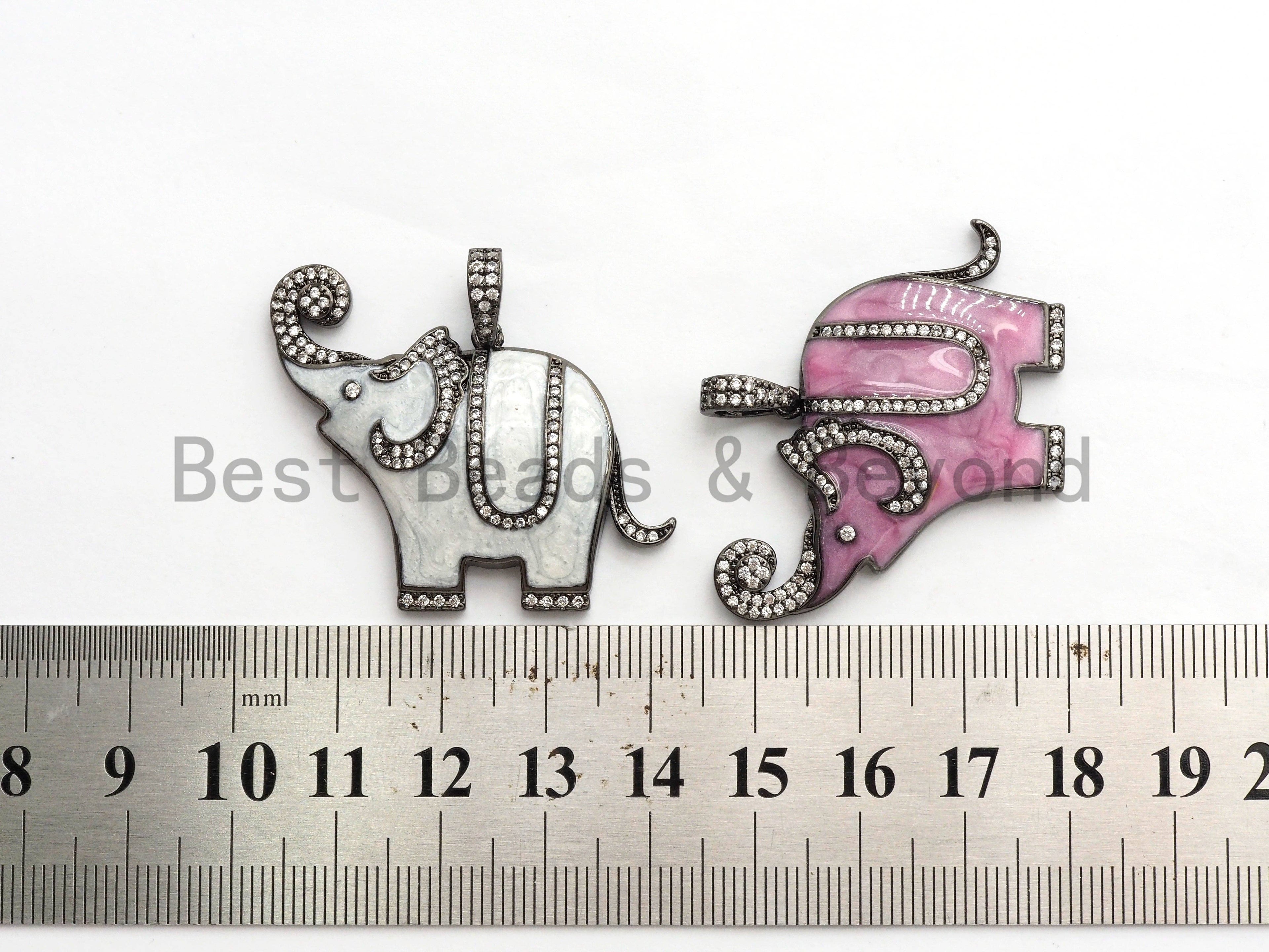 NEW Enamel Colorful Elephant Pendant,CZ Micro Pave Oil Drop Elephant pendant,Enamel pendant,Enamel Jewelry,33x41mm,sku#F569