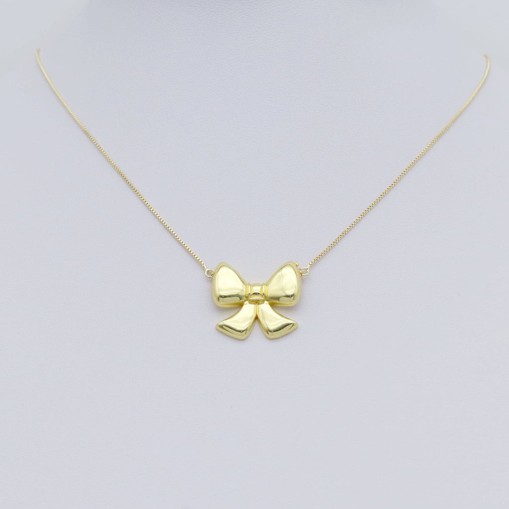 Gold Silver Bow Connector Charm Pendant, Sku#A311