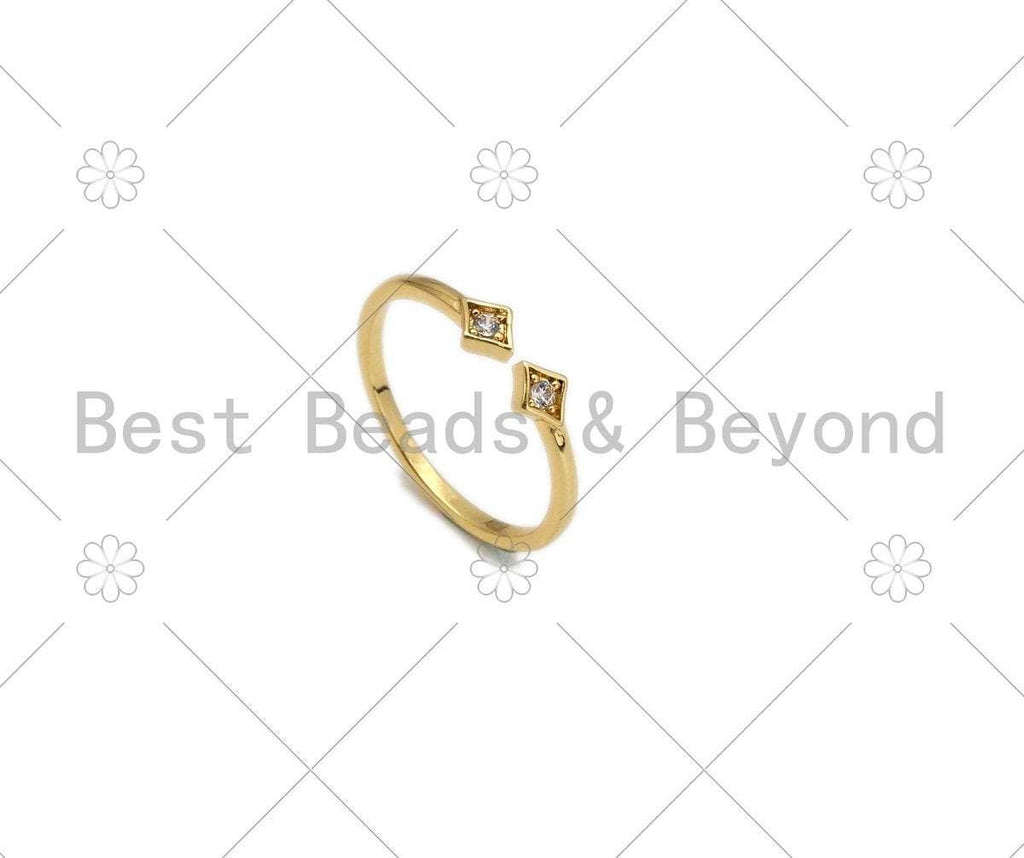 CZ Diamond Shape Adjustable Ring, Sku#X228