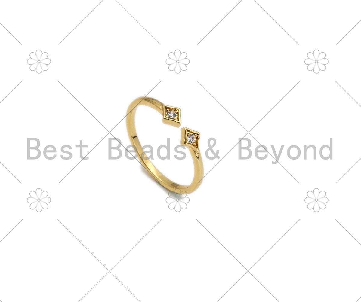 CZ Diamond Shape Adjustable Ring, Sku#X228