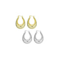 Gold Silver Chunky Oval Statment Earrings, Sku#A234
