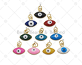 Colorful Enamel Evil Eye Shape Pendant,18K Gold Filled Charm, Necklace Bracelet Charm Pendant, Sku#JL65
