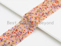 2mm/4mm High Quality Sparkly Mixed Color Cubic Zirconia Beads, Faceted Sparkly Pink Peach Easter Color beads, 15inch full strand, SKU#U425