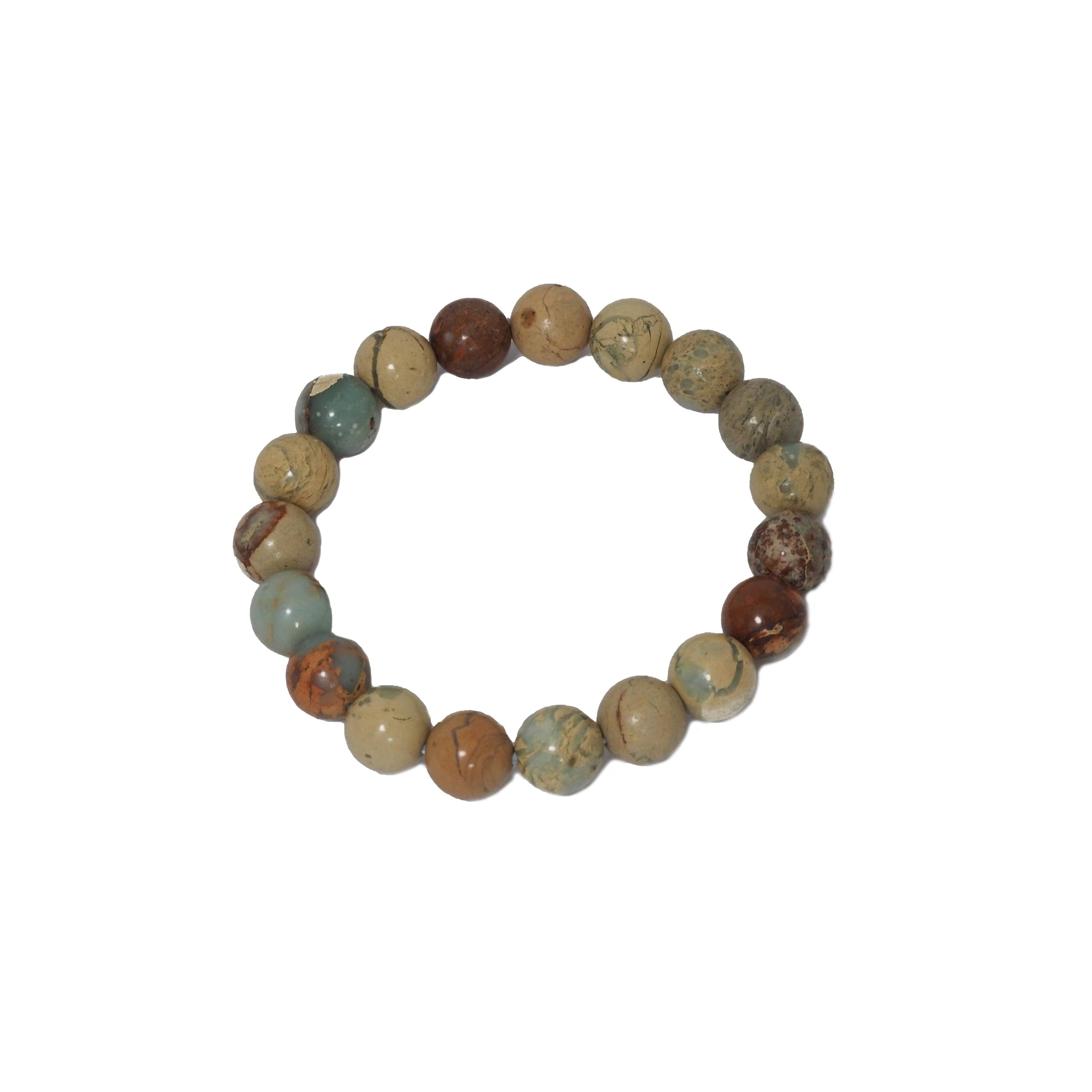 Genuine African Opal Round Smooth Stretchy Bracelet, 8mm/10mm Serpentine Bracelet, Sku#EF271