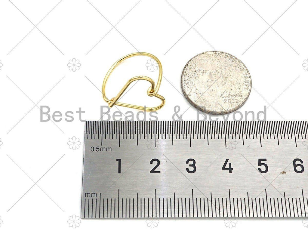 Gold  Heart Frame Adjustable Ring, Sku#261
