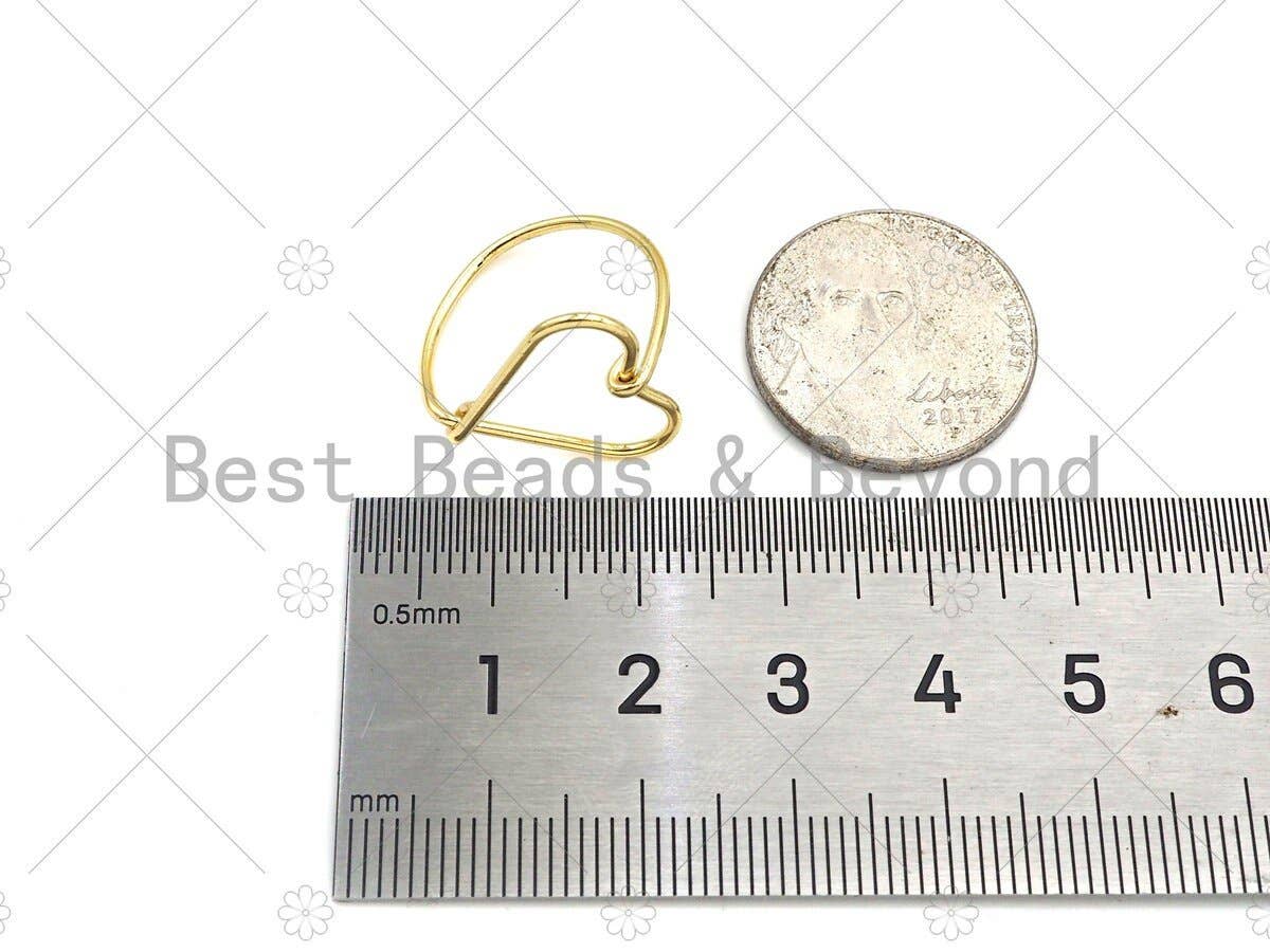 Gold  Heart Frame Adjustable Ring, Sku#261