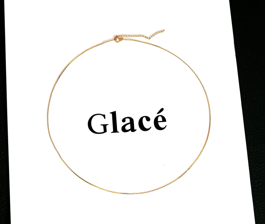 Dainty Gold thin flat Snake Chain Necklace, sku#ZX70
