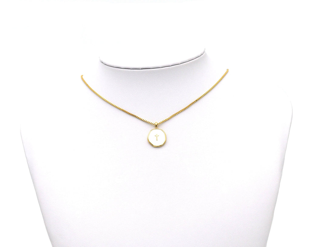 Enamel Cross Charm, Sku#Y608