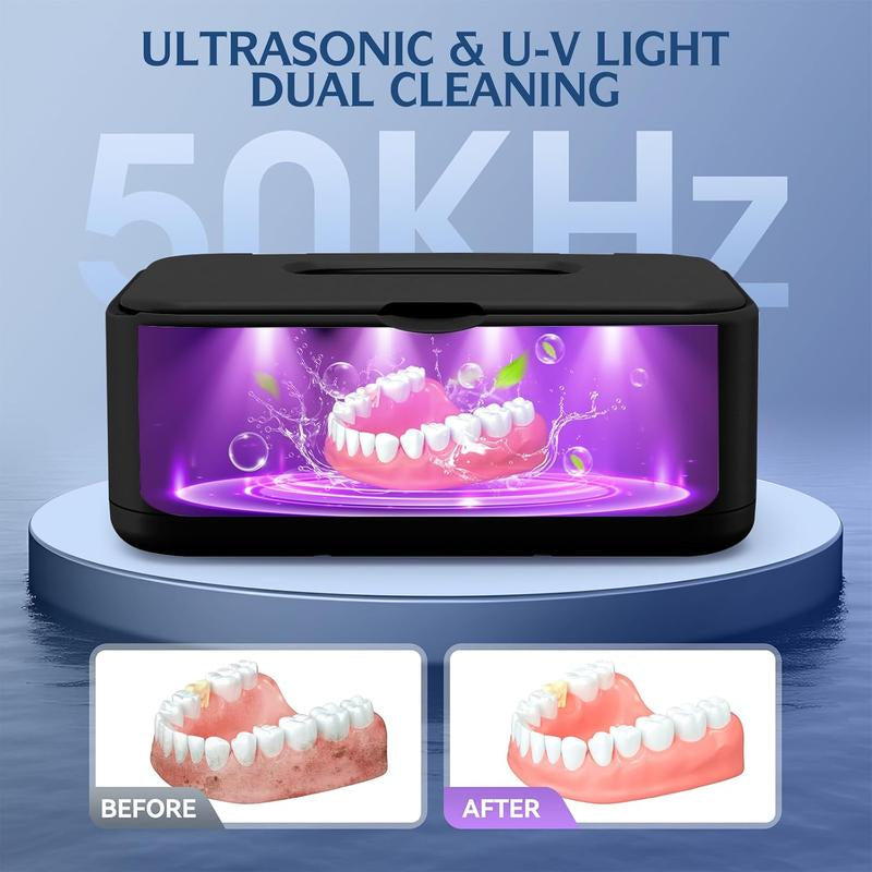 Ultrasonic Jewelry Cleaner 50Khz 24Oz 304 Stainless Steel Tank Digital Timer 5 Modes for Jewelry Eyeglasses Rings Watch Strap Dentures Gift Efficient Deep Cleaning