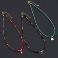 Gemstone Gold Spacer beaded Necklace, sku#O118