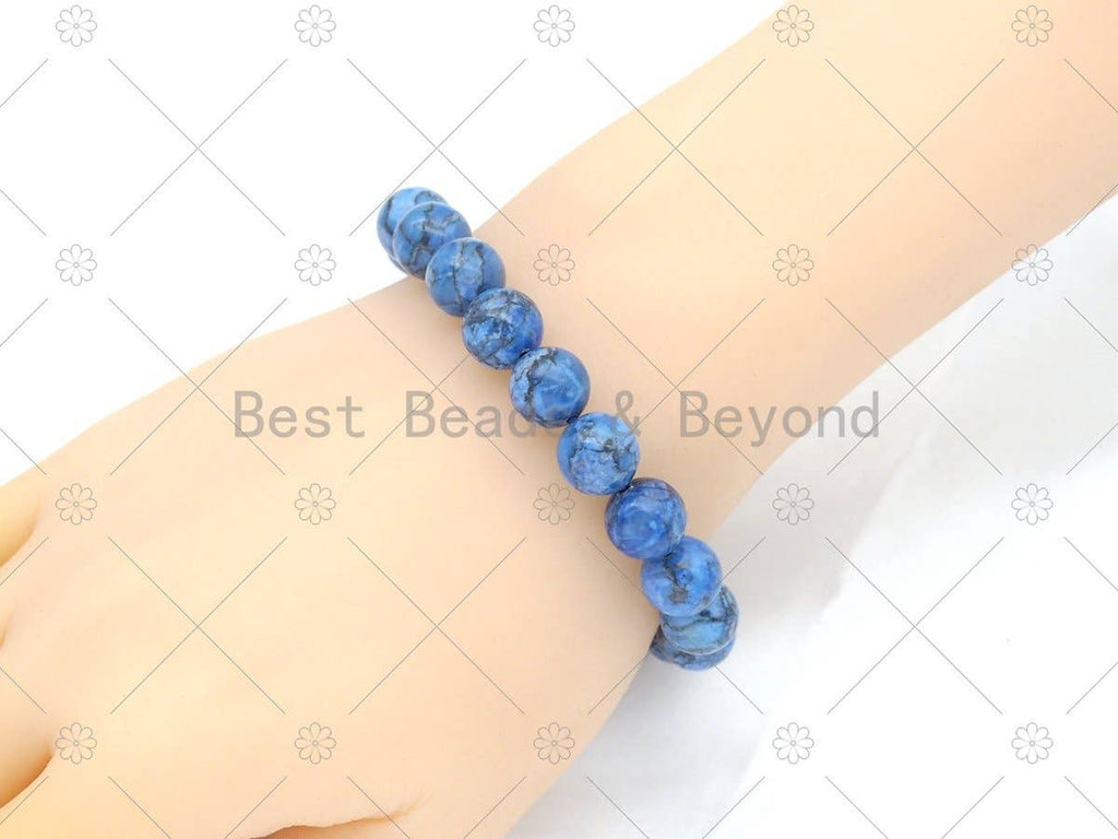 Natural African Turquoise Stretchy Bracele, Sku#EF81