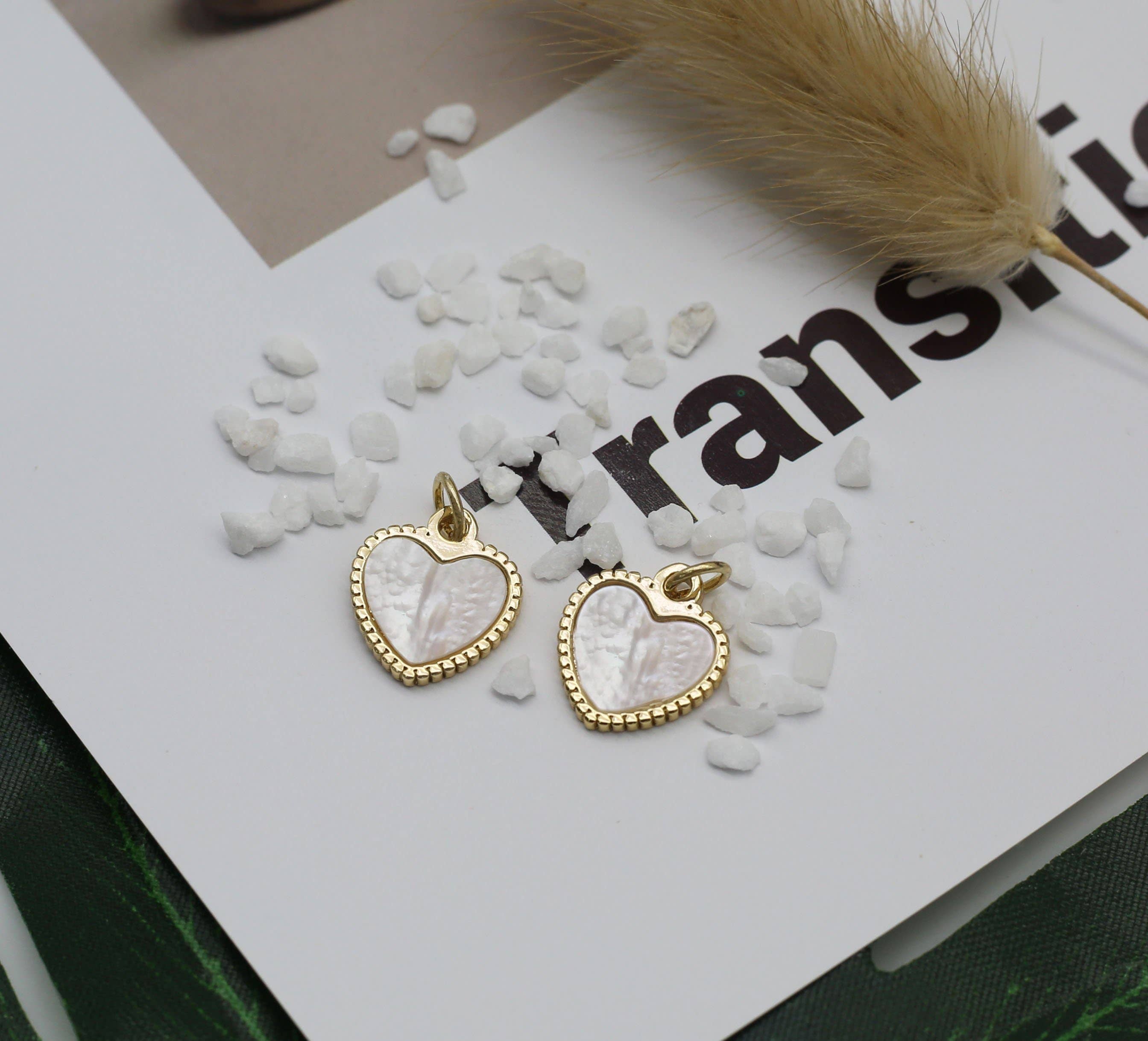 MOP Heart Charm, Sku#ZX54