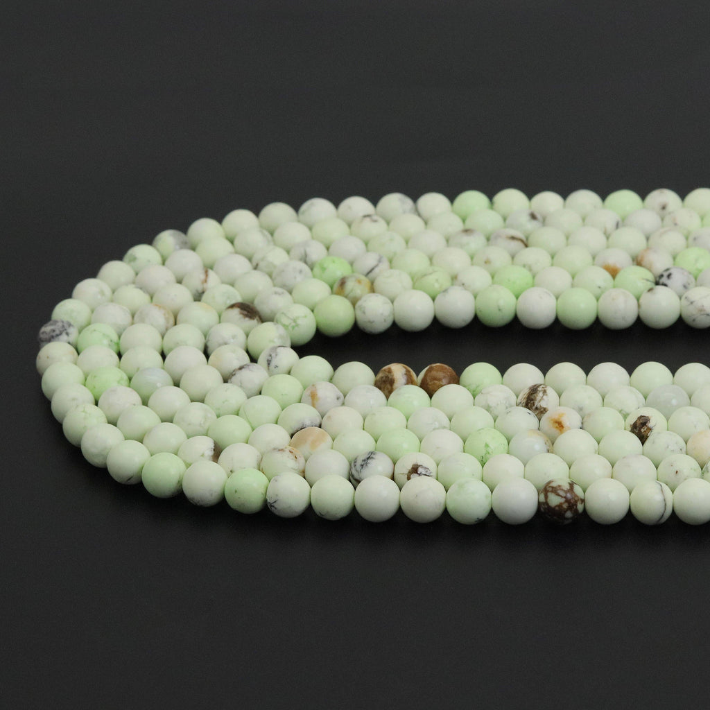 Genuine Lemon Chrysoprase Round Smooth Beads,Sku#U1969