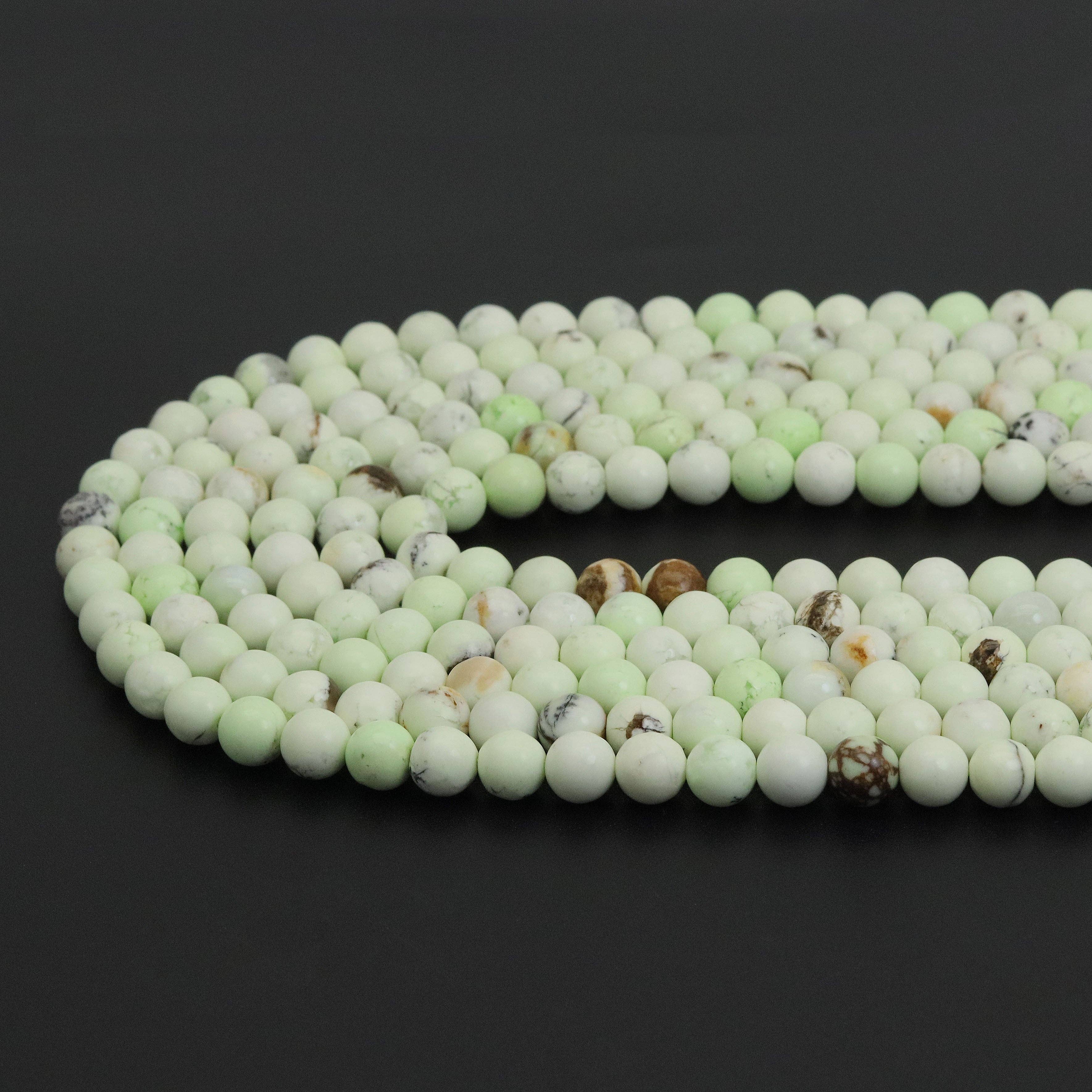 Genuine Lemon Chrysoprase Round Smooth Beads,Sku#U1969