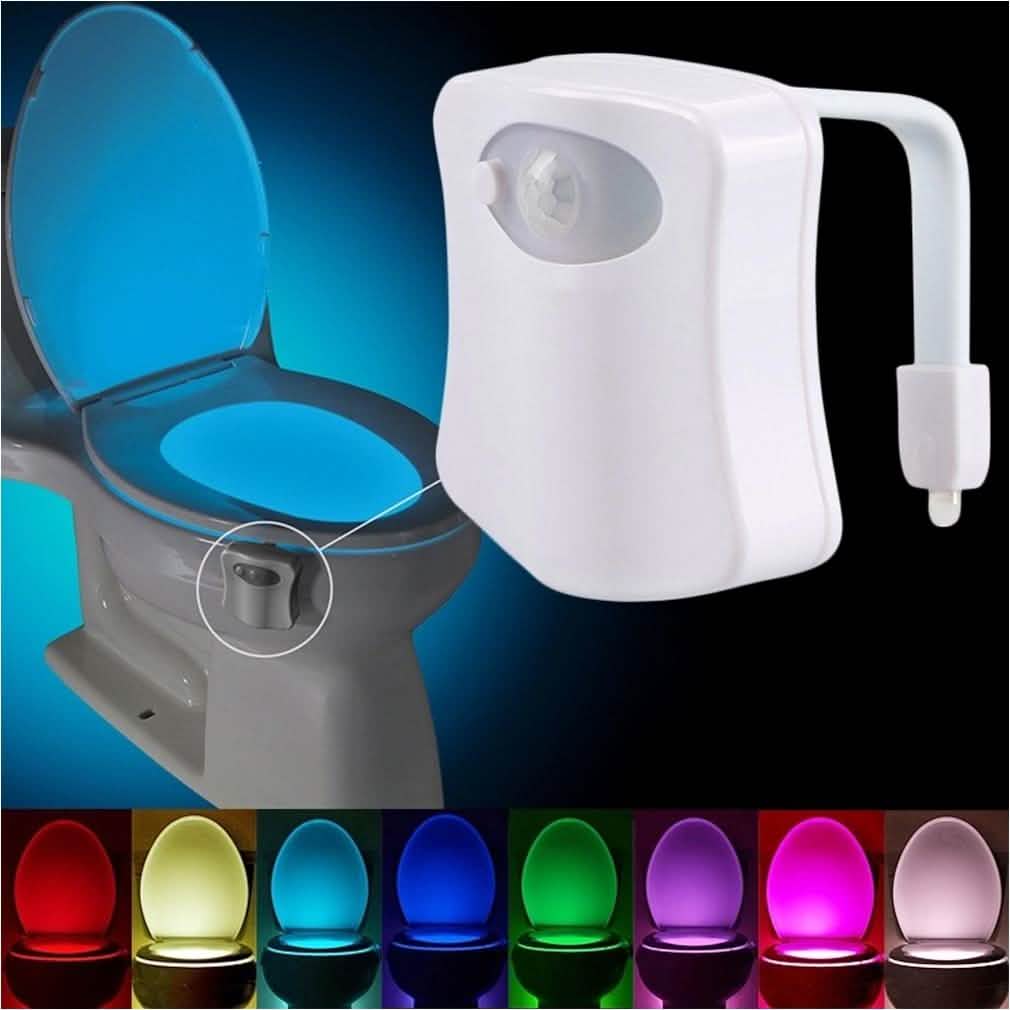 Veilleuse WC à LED 8 couleurs avec détecteur de mouvement