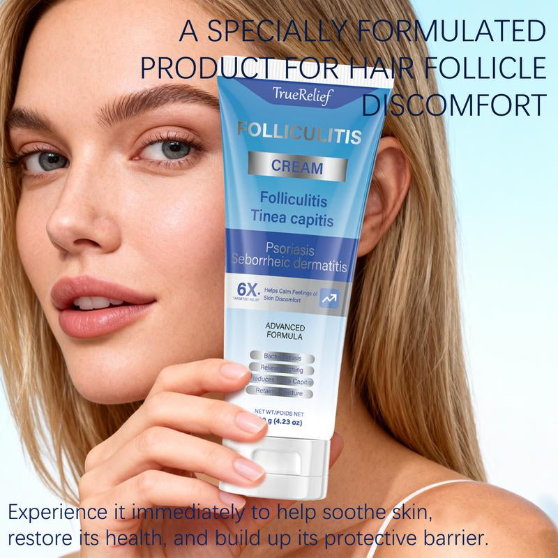 Truerelief Folliculitis Soothing Treatment Cream, Effective Treatment for Folliculitis Scalp Face and Body 120G Haircare Organic Soothing Cream