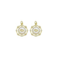 CZ Evil Eye mother of pearl Coin Charm, Sku#LK922