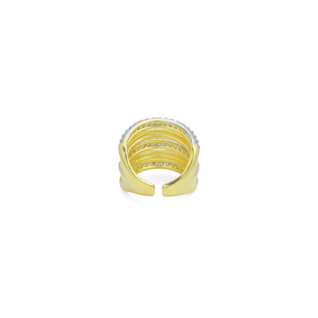 Dual Color CZ Chuny Adjustable Ring, Sku#Y967