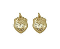 CZ Gold Tree On Shield Charm, Sku#F1479C