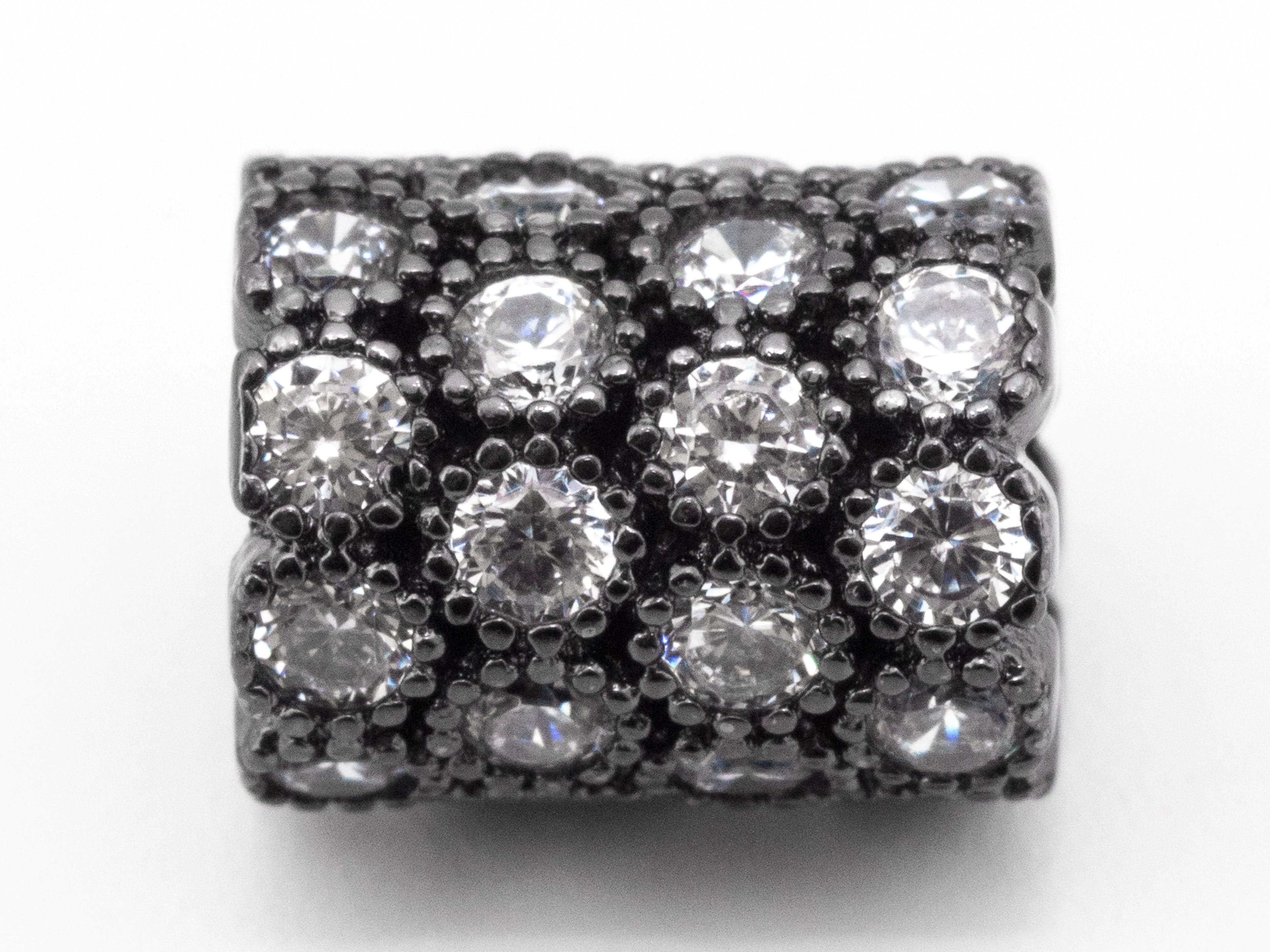 CZ Micro Pave European Large Hole 8x10mm Beads, SKU#N39